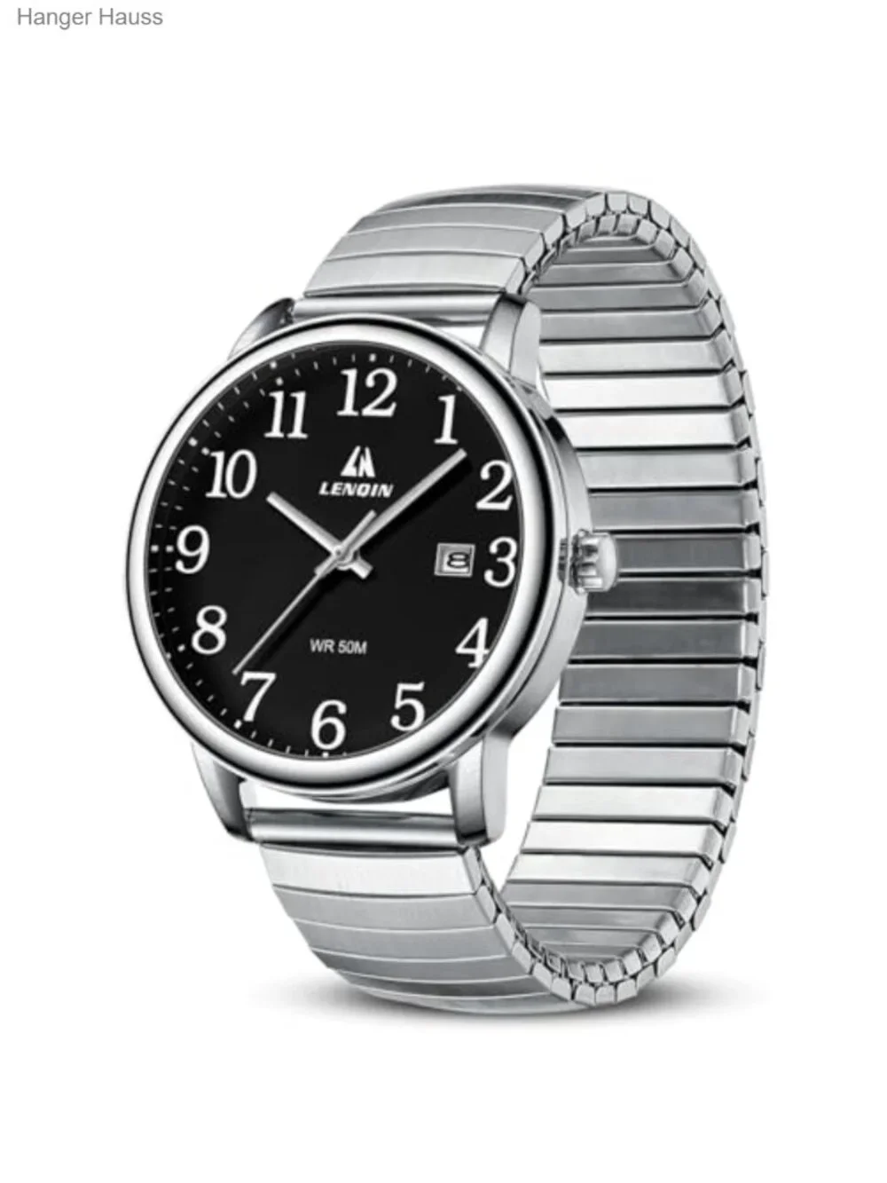 Mens Easy Read Analog Quartz Watch Stainless Steel Band Waterproof